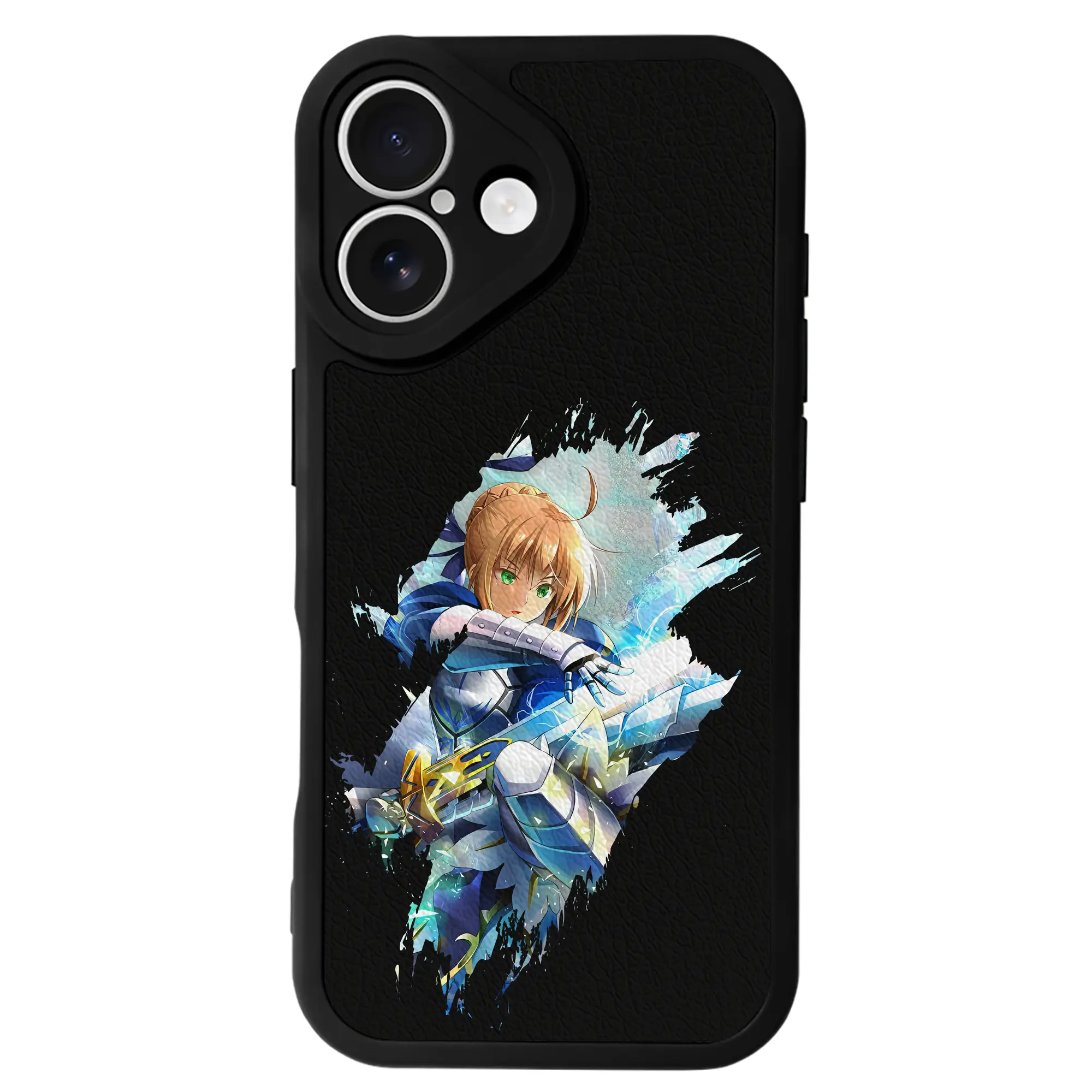 FGO グッズ,アルトリア - IPhone 16シリーズ対応 ・ シリコンスマホケース ・ レザー調 ・ 高精度フィット ・ 耐衝撃 ・ ワイヤレス充電対応 ・ 精密カット